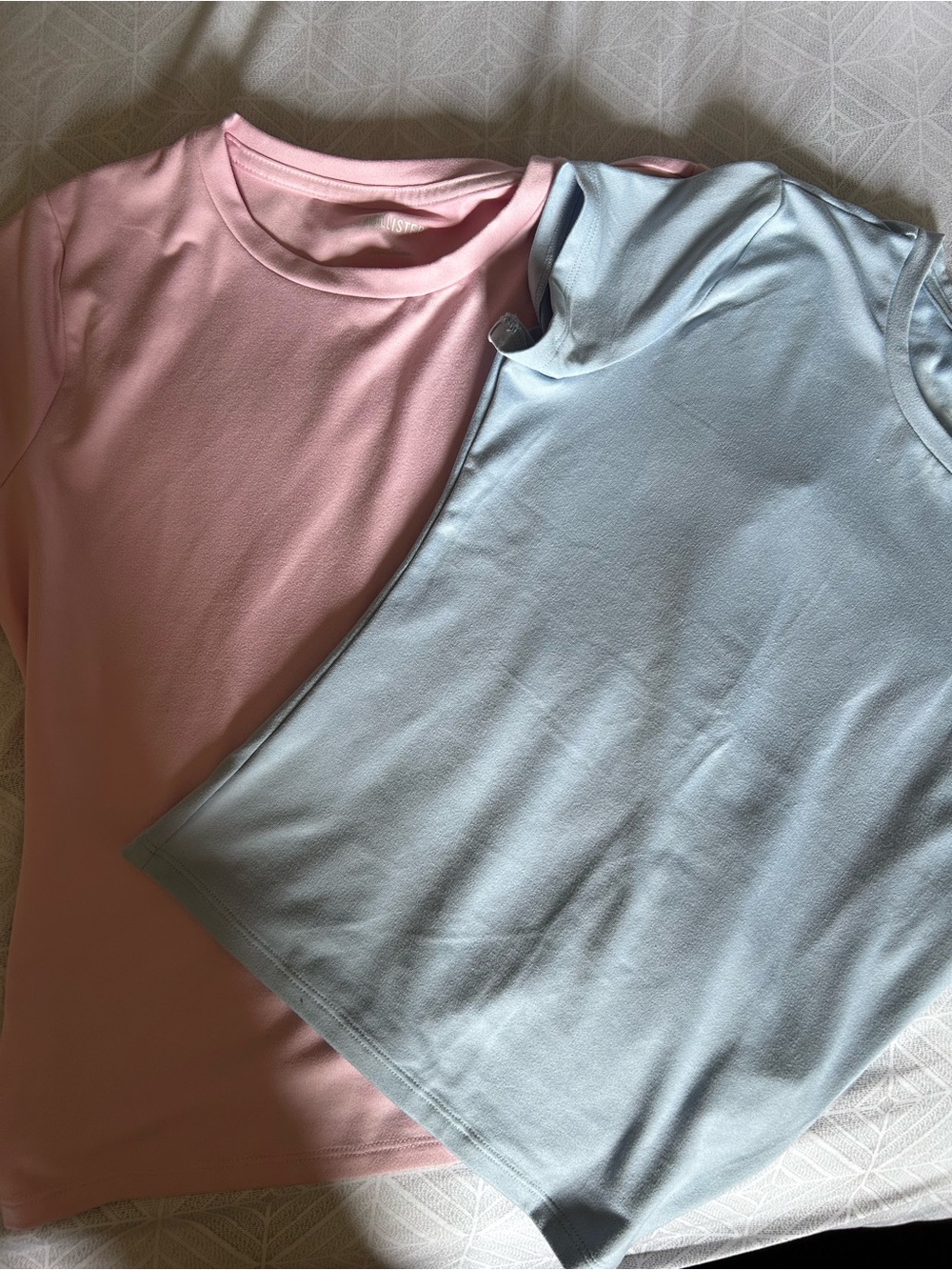 Hollister Girls Short Sleeve Tee Set - Pink & Light Blue